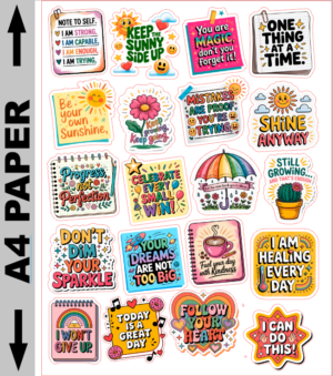 20 x Positive Mental Health Affirmation You Are Enough Self Adhesive Stickers