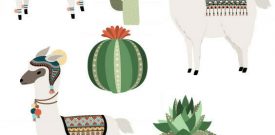Alpaca and Llama Cactus Wall Stickers