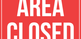 Area Closed Warning Sign Self Adhesive Sticker