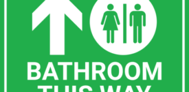 Bathroom This Way Toilet Warning Sign Self Adhesive Sticker