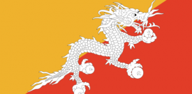 Bhutan Flag Sticker Self Adhesive