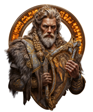 Bragi Norse God Viking Mythology Warrior Self Adhesive Warning Sticker