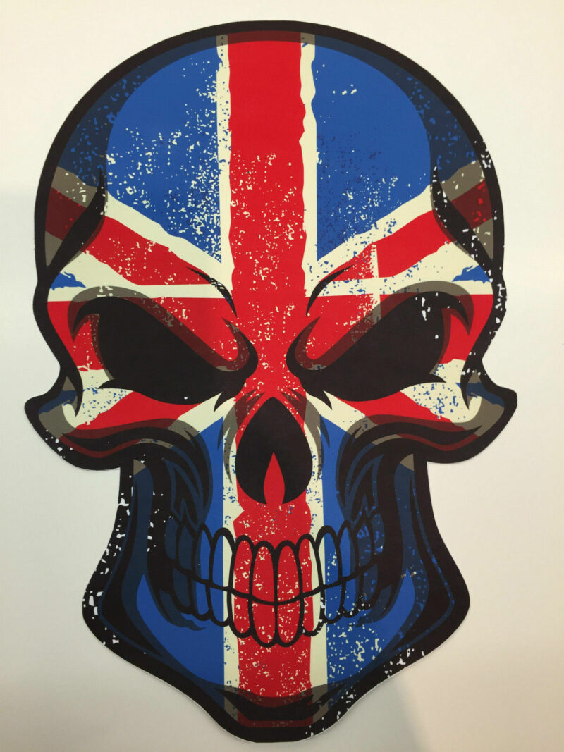 British Flag Skull Self Adhesive Vinyl Sticker - Image 3