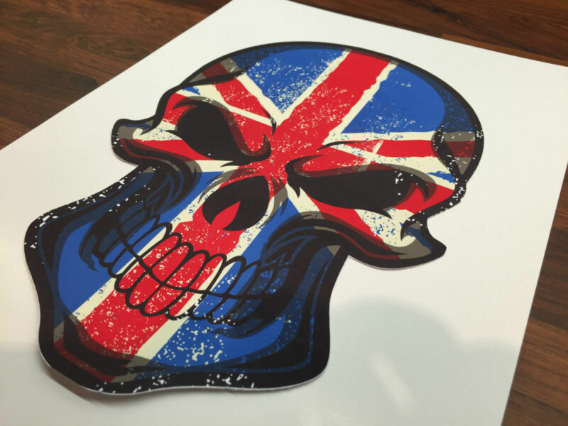 British Flag Skull Self Adhesive Vinyl Sticker - Image 4