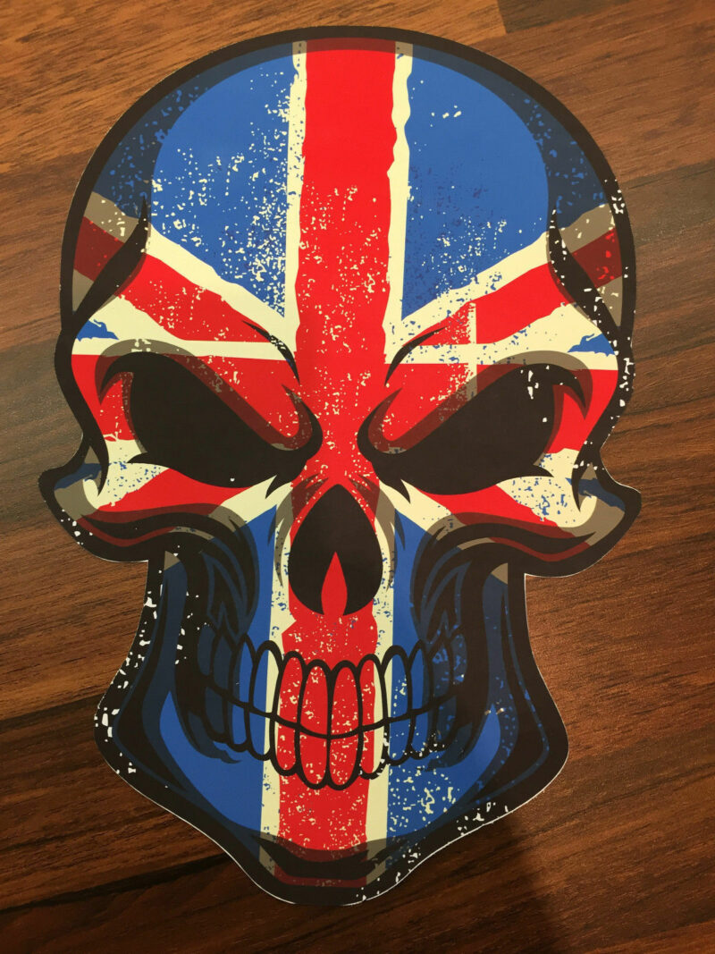 British Flag Skull Self Adhesive Vinyl Sticker - Image 5