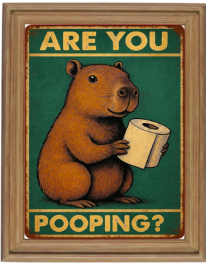 Capybara Are You Pooping Bathroom Photo Print Gift - Various Sizes - PRINT ONLY