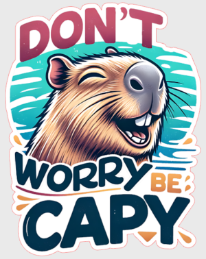 Capybara Funny Chillin Respect The Capybara Sticker
