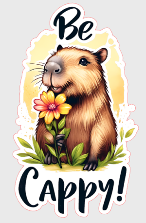 Capybara Funny Chillin Respect The Capybara Sticker