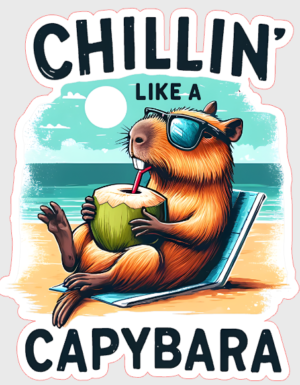 Capybara Funny Chillin Respect The Capybara Sticker