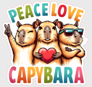 Capybara Funny Chillin Respect The Capybara Sticker
