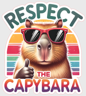 Capybara Funny Chillin Respect The Capybara Sticker