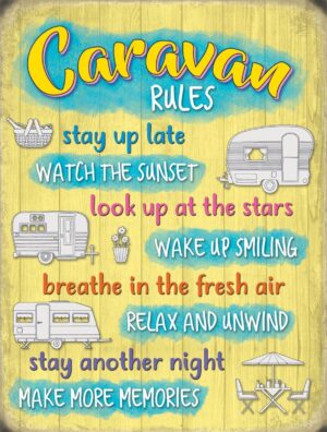 Caravan Retro Vintage Man Cave Garage Old Sign Self Adhesive Vinyl Sticker