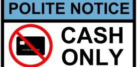 Cash Only Sign Polite Notice Self Adhesive Warning Vinyl Sticker