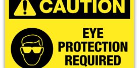 Caution Eye Protection Required Self Adhesive Vinyl Sticker Warning Notice