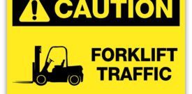 Caution Forklift Traffic Self Adhesive Vinyl Sticker Warning