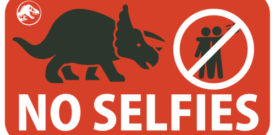 Caution No Selfies Warning Danger Dinosaur Self Adhesive Vinyl Sticker