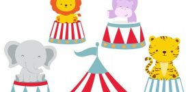 Circus Animals Train Nursery Wall Stickers