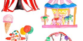 Circus Clown Showman Wall Stickers Watercolour