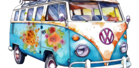 Classic Campervan Retro Self Adhesive Sticker