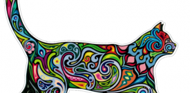 Colourful Cat Magical Cat Wall Sticker Vinyl Decal