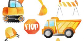 Construction Digger JCB Style Childrens Nursery Wall Stickers
