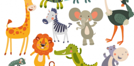 Cute Animals Wall Stickers Safari Nursery Style
