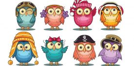 Cute Owl Wall Stickers - 5 sizes available