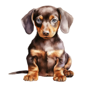 Dachshund Puppy Fur Baby Self Adhesive Sticker