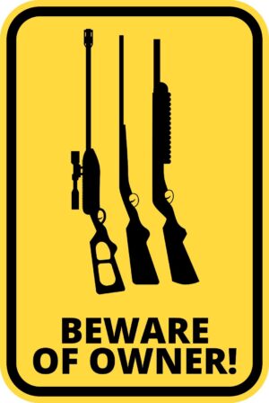 Danger Beware of Owner Leave This Area Self Adhesive Warning Sticker