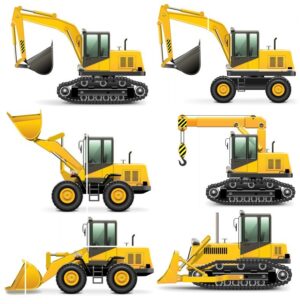 Diggers Construction Builders Excavator Heavy Self Adhesive Wall Sticker