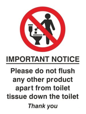 Do Not Flush Wet Wipes Only Flush Toilet Paper Self Adhesive Warning Sticker