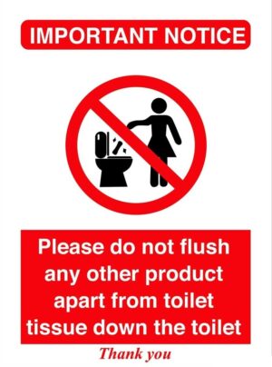 Do Not Flush Wet Wipes Only Flush Toilet Paper Self Adhesive Warning Sticker