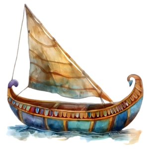 Egyptian Boat Barque Byr Eqypt Ancient Pyramids Self Adhesive Vinyl Sticker