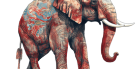 Elephant Floral Colourful Wall Sticker Decal Vinyl Self Adhesive