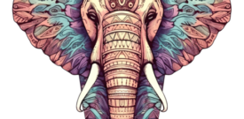 Elephant Floral Colourful Wall Sticker Decal Vinyl Self Adhesive