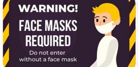 Face Mask No Mask No Entry Warning Caution Danger Sign Self Adhesive Sticker
