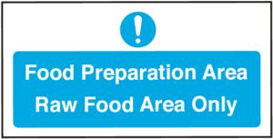 Food Safety Hygiene Raw Food Preperation Area Self Adhesive Vinyl Sticker