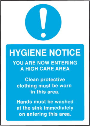 Food Safety Hygiene Sign Notice Self Adhesive Vinyl Sticker