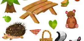 Forest Picnic Bear Nursery Wall Stickers Watercolour