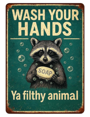 Funny Toilet Bathroom Flush Wash Your Hands Poop Poo Seat Self Adhesive Sticker