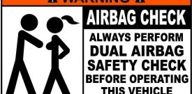 Funny Warning Sign Airbag Safety Check Sticker Self Adhesive