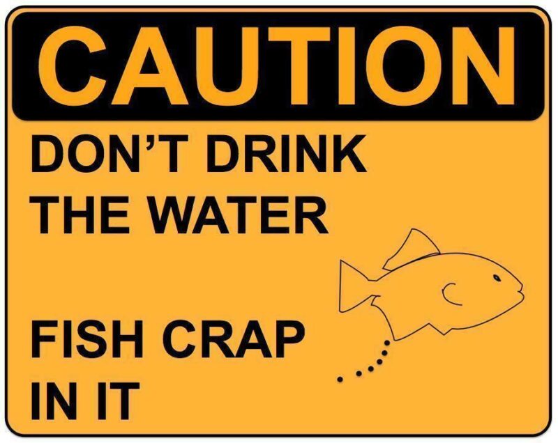 Funny Warning Sign Don't Drink The Water Fish Crap In It Sticker Self Adhesive