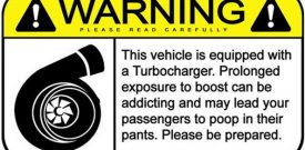 Funny Warning Sign Turbo Boost Sticker Self Adhesive Office