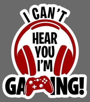 Gaming Gamer Game On Self Adhesive Sticker