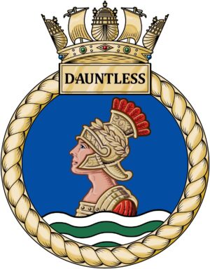 HMS Dauntless Royal Navy badge patch Self Adhesive Vinyl Sticker