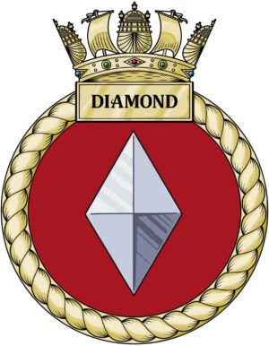 HMS Diamond Royal Navy badge patch Self Adhesive Vinyl Sticker