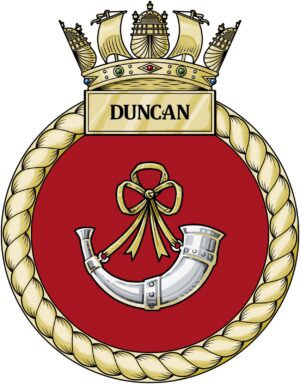 HMS Duncan Royal Navy badge patch Self Adhesive Vinyl Sticker