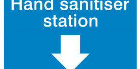 Hand Sanitiser Warning Caution Danger Sign Self Adhesive Sticker