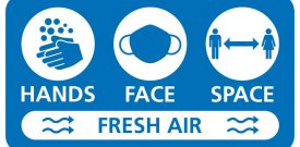 Hands Face Space Fresh Air Warning Sign Self Adhesive Sticker