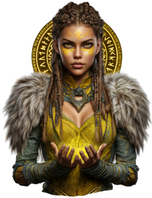 Hlin Norse God Viking Mythology Warrior Self Adhesive Warning Sticker